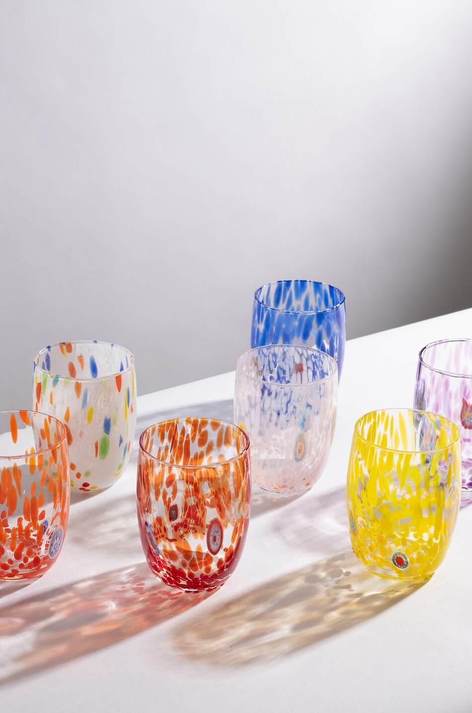 CASA CELVA Round Murano mouth-blown glass tumbler Home RED 4