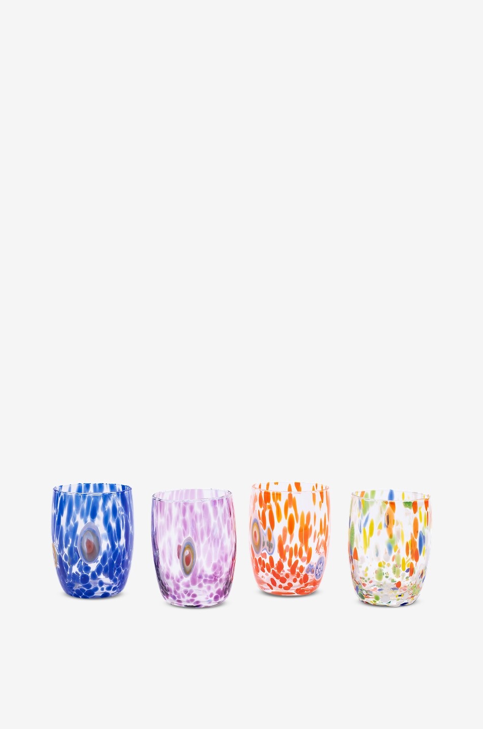 CASA CELVA Round Murano mouth-blown glass tumbler Home MULTI COLOURED 5
