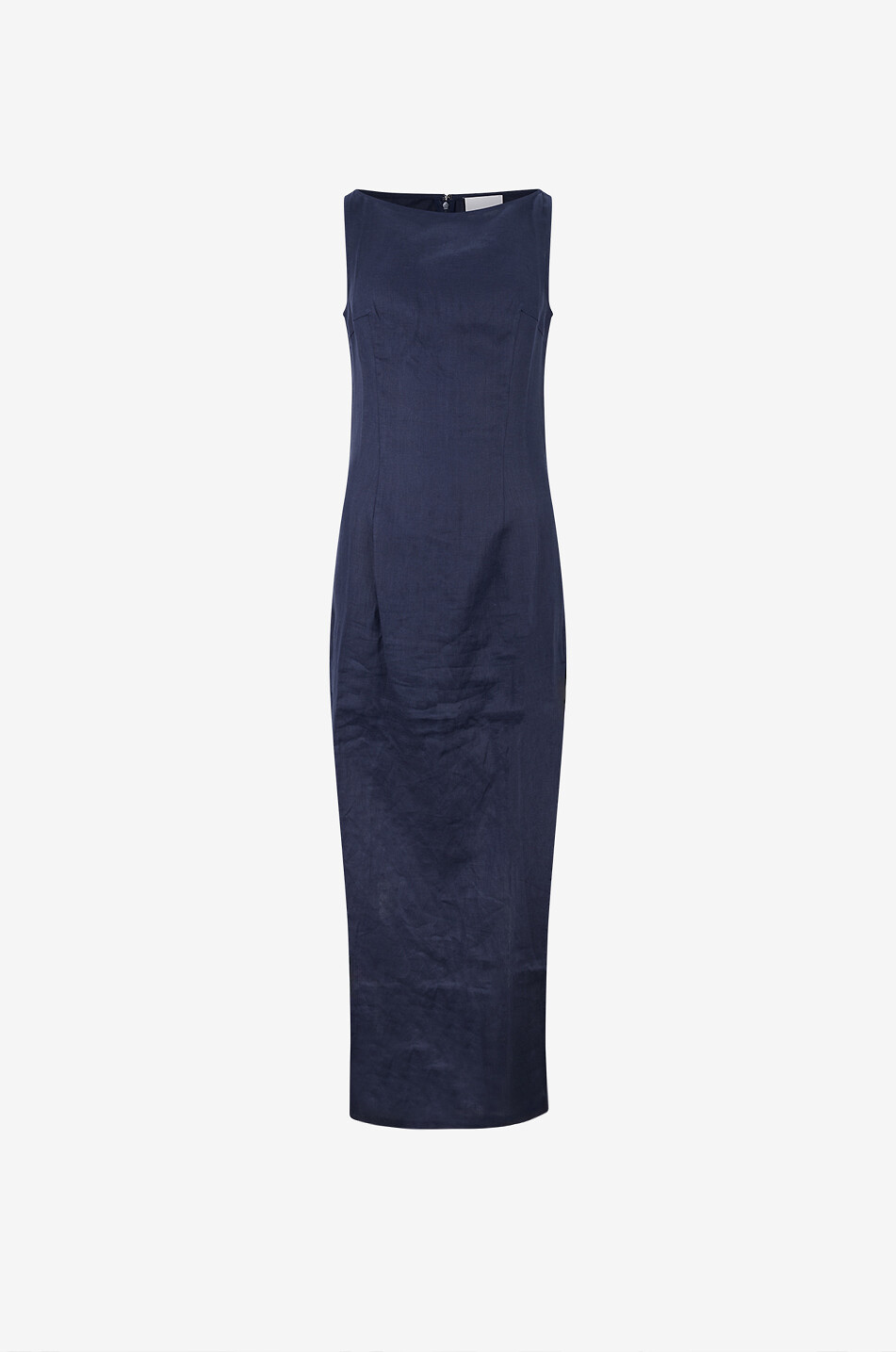 Alix linen boat neck fitted midi dress - REFORMATION - DARK BLUE - Bongnie