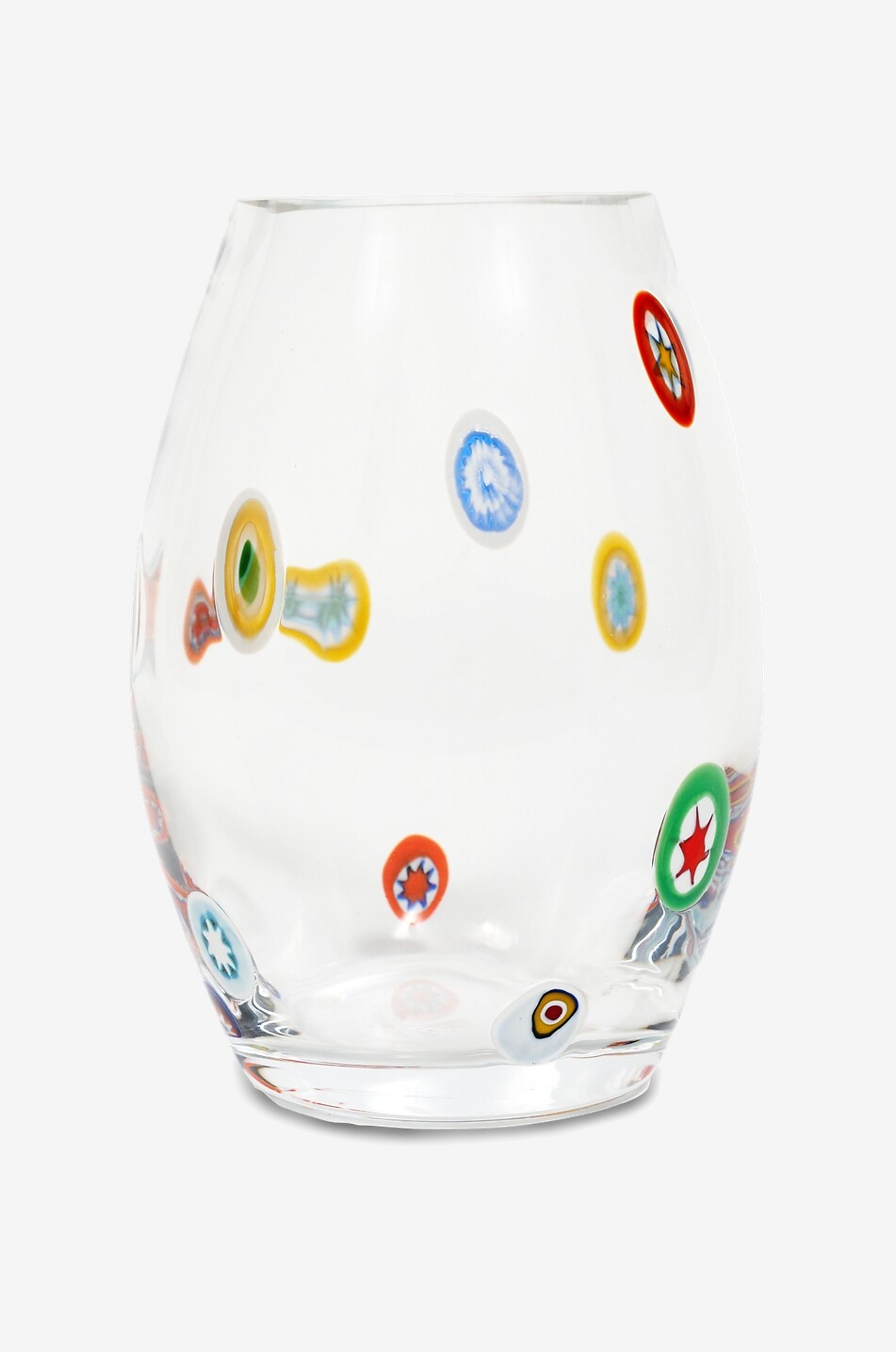 CASA CELVA Vase aus mundgeblasenem Glas mit Murrine-Muster Wild Flower Haus WEISS 1