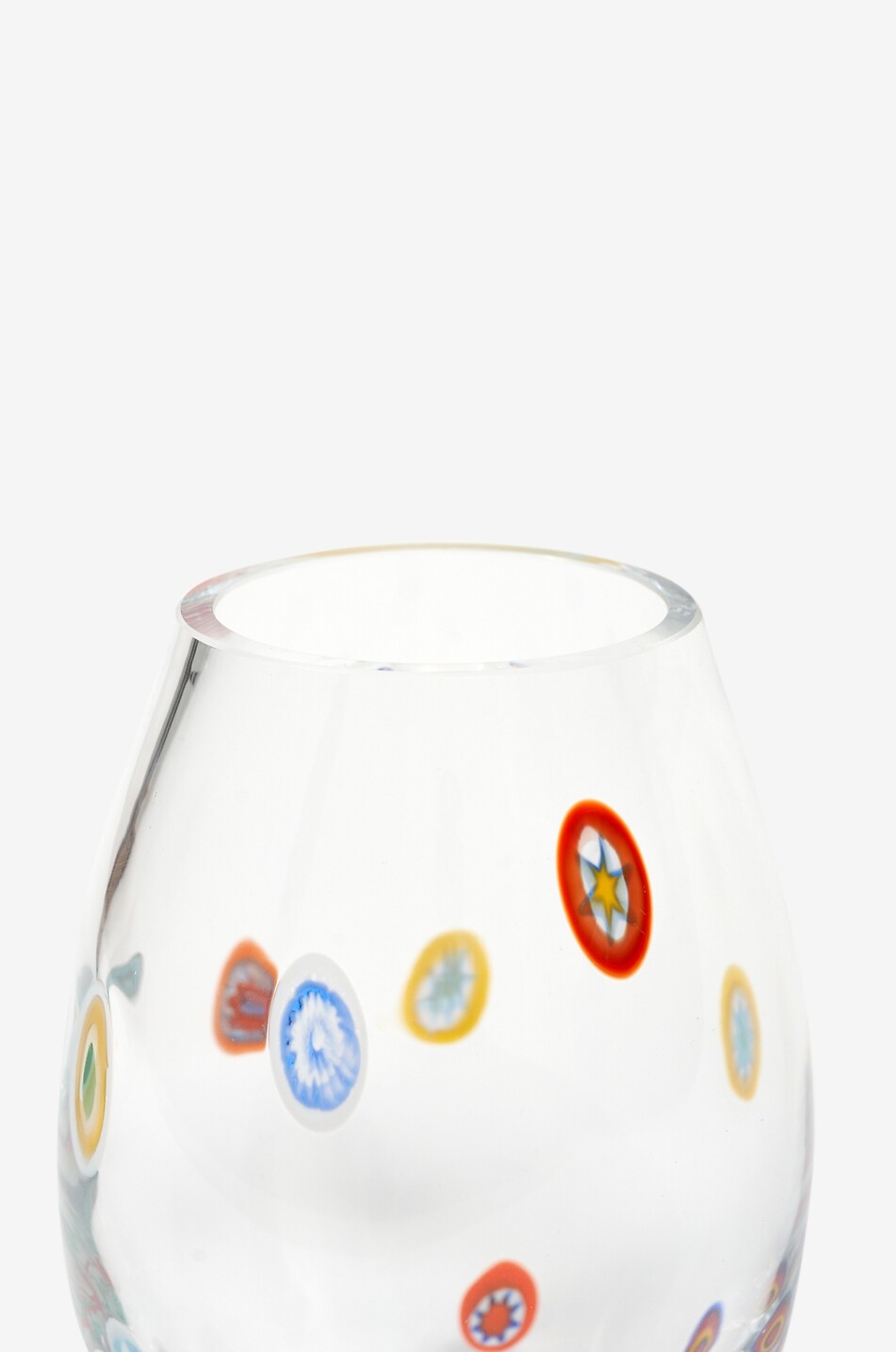 CASA CELVA Vase aus mundgeblasenem Glas mit Murrine-Muster Wild Flower Haus WEISS 2