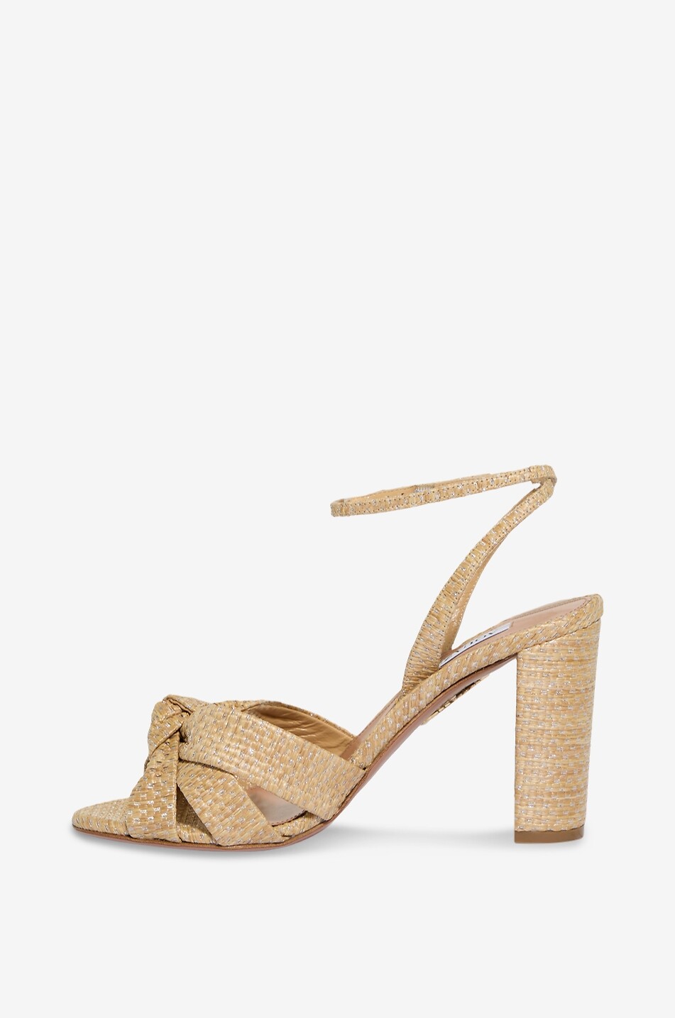 AQUAZZURA Sandales à talons hauts à nœud en satin Nina Femme BEIGE 3