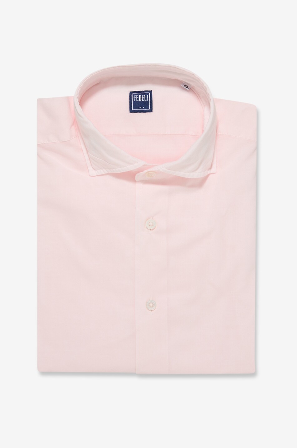 FEDELI Sean cutaway collar cotton poplin shirt Men PINK 1
