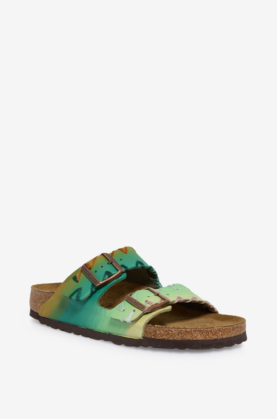 Seaside hand-painted flat leather sandals
