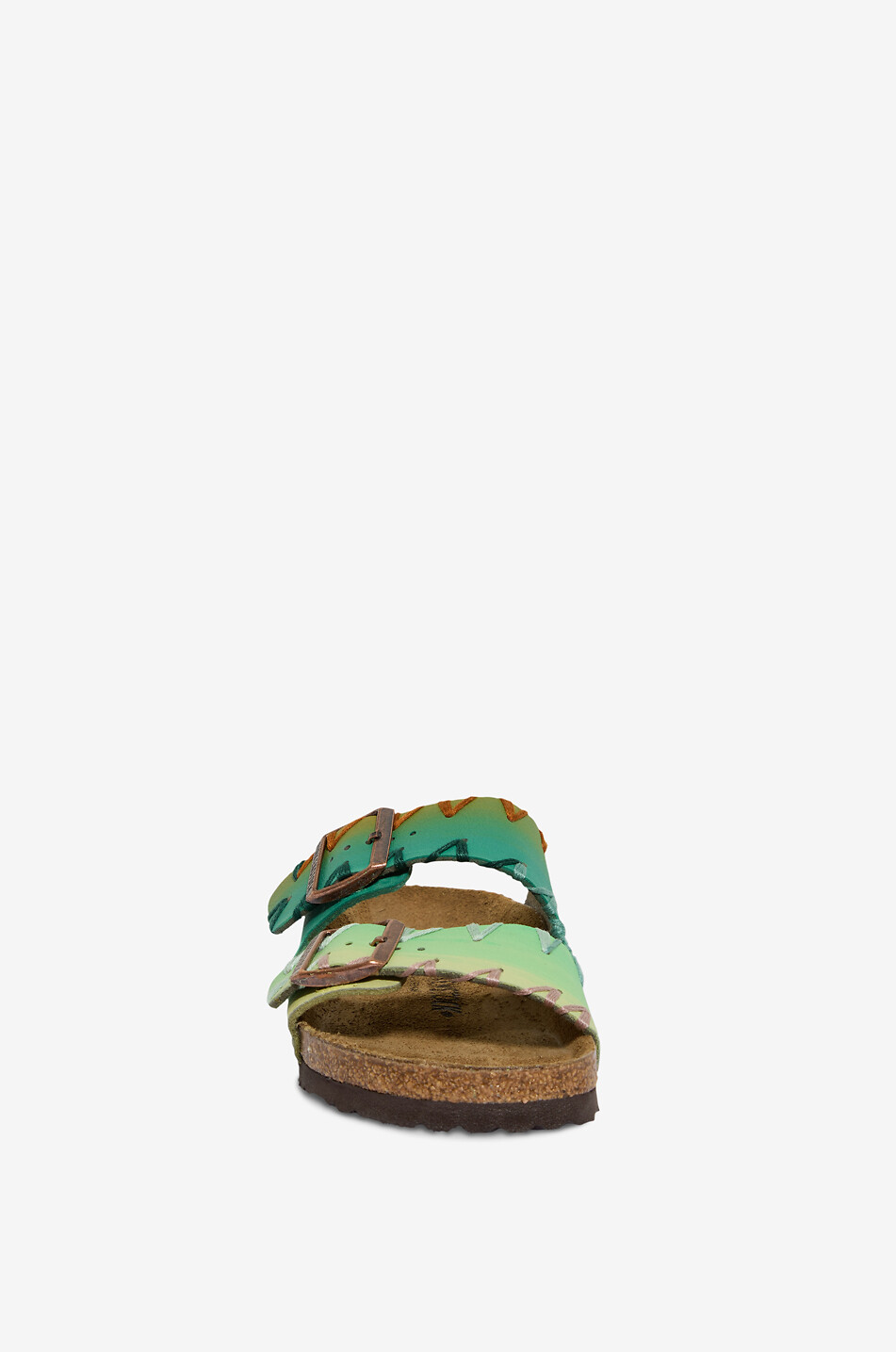 GIO GIOVANNI GEROSA Seaside hand-painted flat leather sandals Women LIGHT BLUE 2