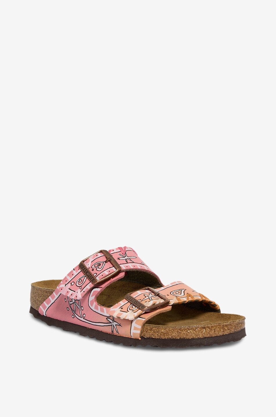 GIO GIOVANNI GEROSA Pink Bandana flat leather sandals with bandana pattern Women PINK 1