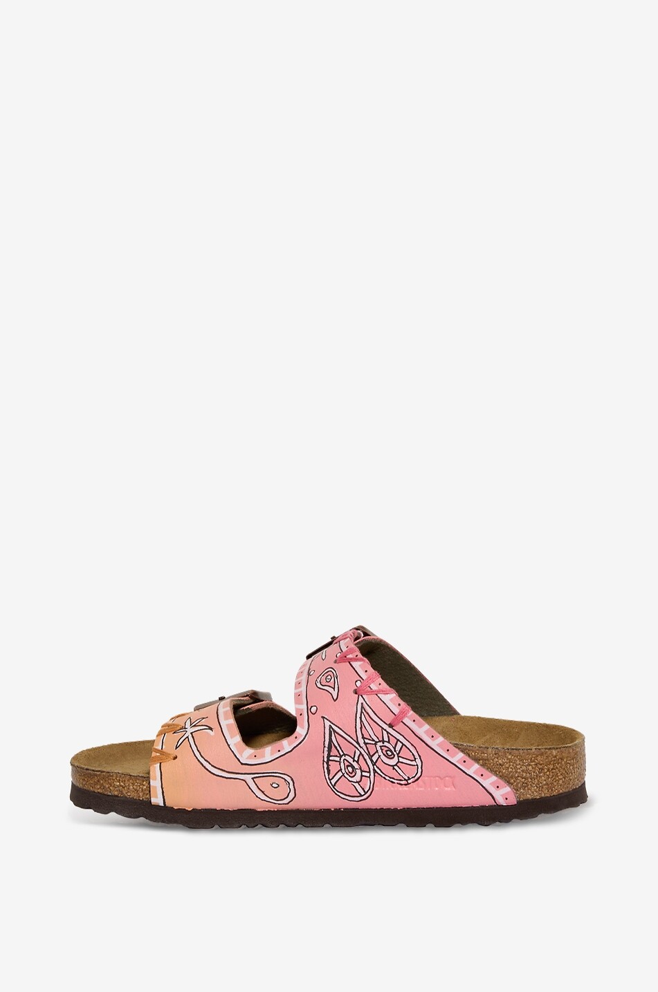 GIO GIOVANNI GEROSA Pink Bandana flat leather sandals with bandana pattern Women PINK 3
