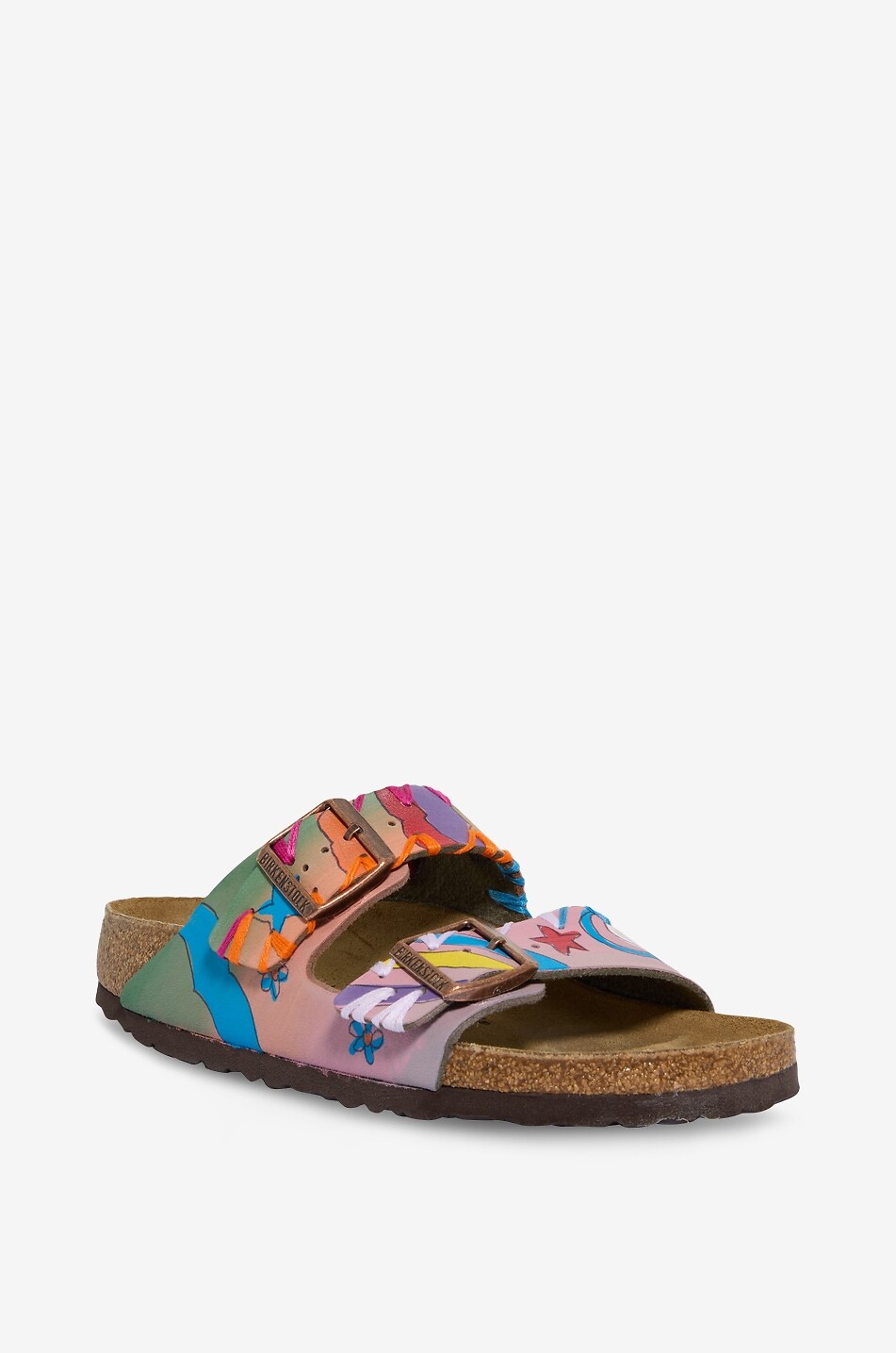 GIO GIOVANNI GEROSA Flache Sandalen aus bemaltem Leder See You In Ibiza Damen BUNT 1