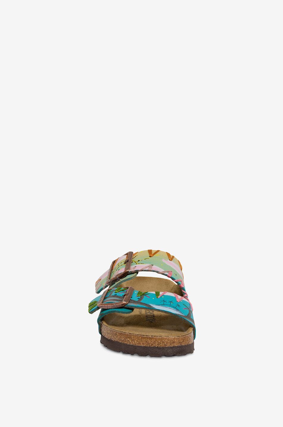 GIO GIOVANNI GEROSA Estate hand-painted flat leather sandals Women BLUE 2
