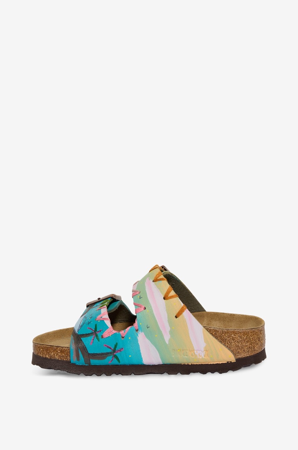 GIO GIOVANNI GEROSA Estate hand-painted flat leather sandals Women BLUE 3