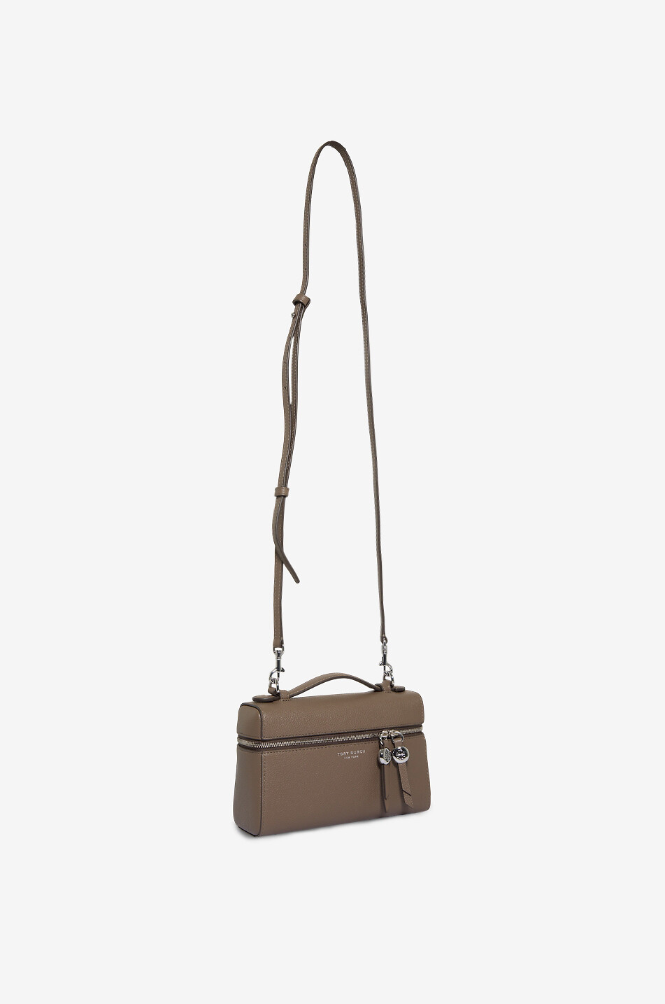 TORY BURCH Romy Slim Mini grained leather handbag Women BROWN 2