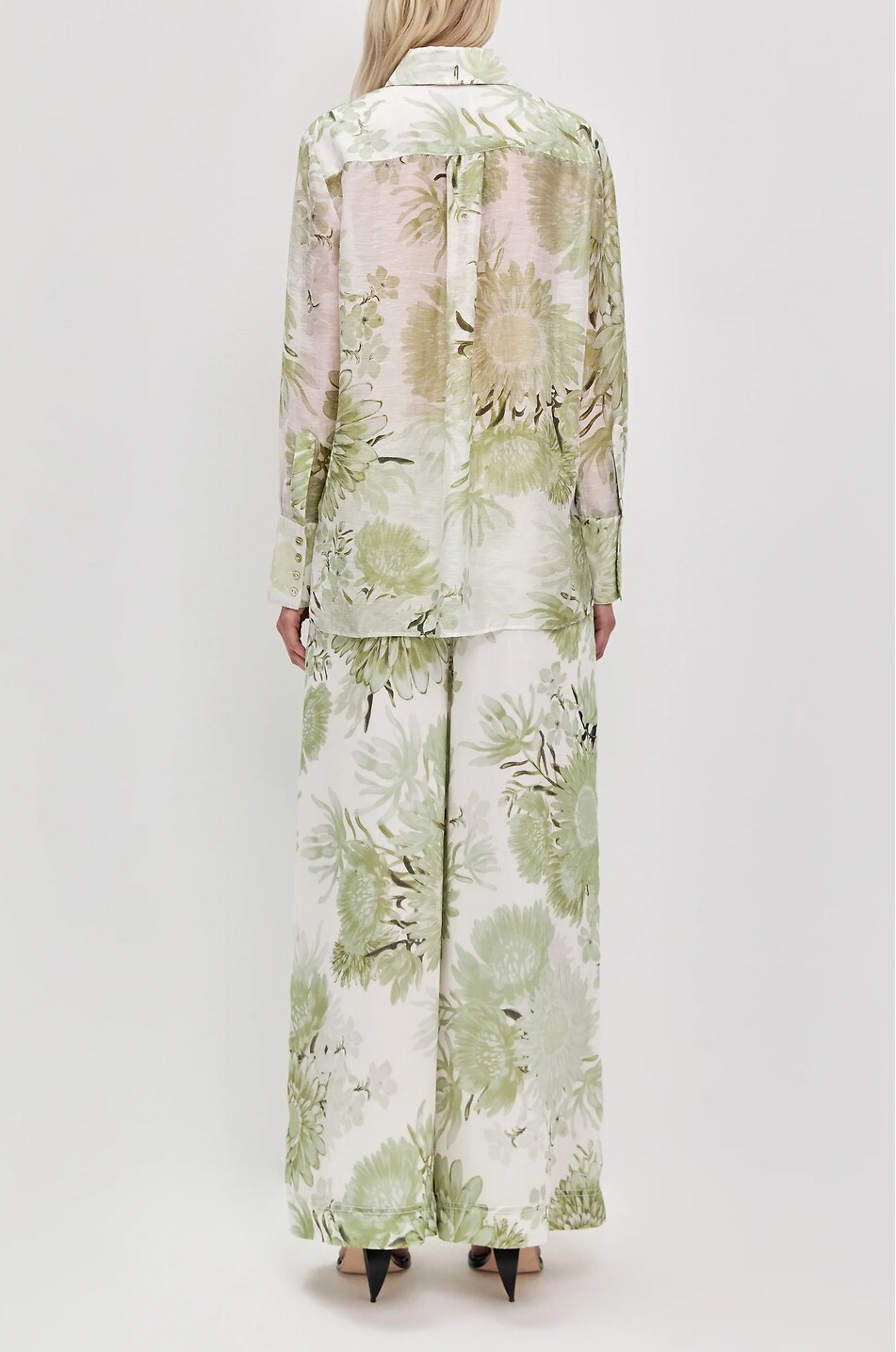 AJE Reflector printed mixed linen oversized shirt Women MULTI COLOURED 3