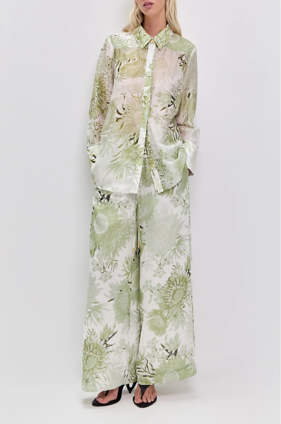 AJE Reflector printed mixed linen oversized shirt Women MULTI COLOURED 2