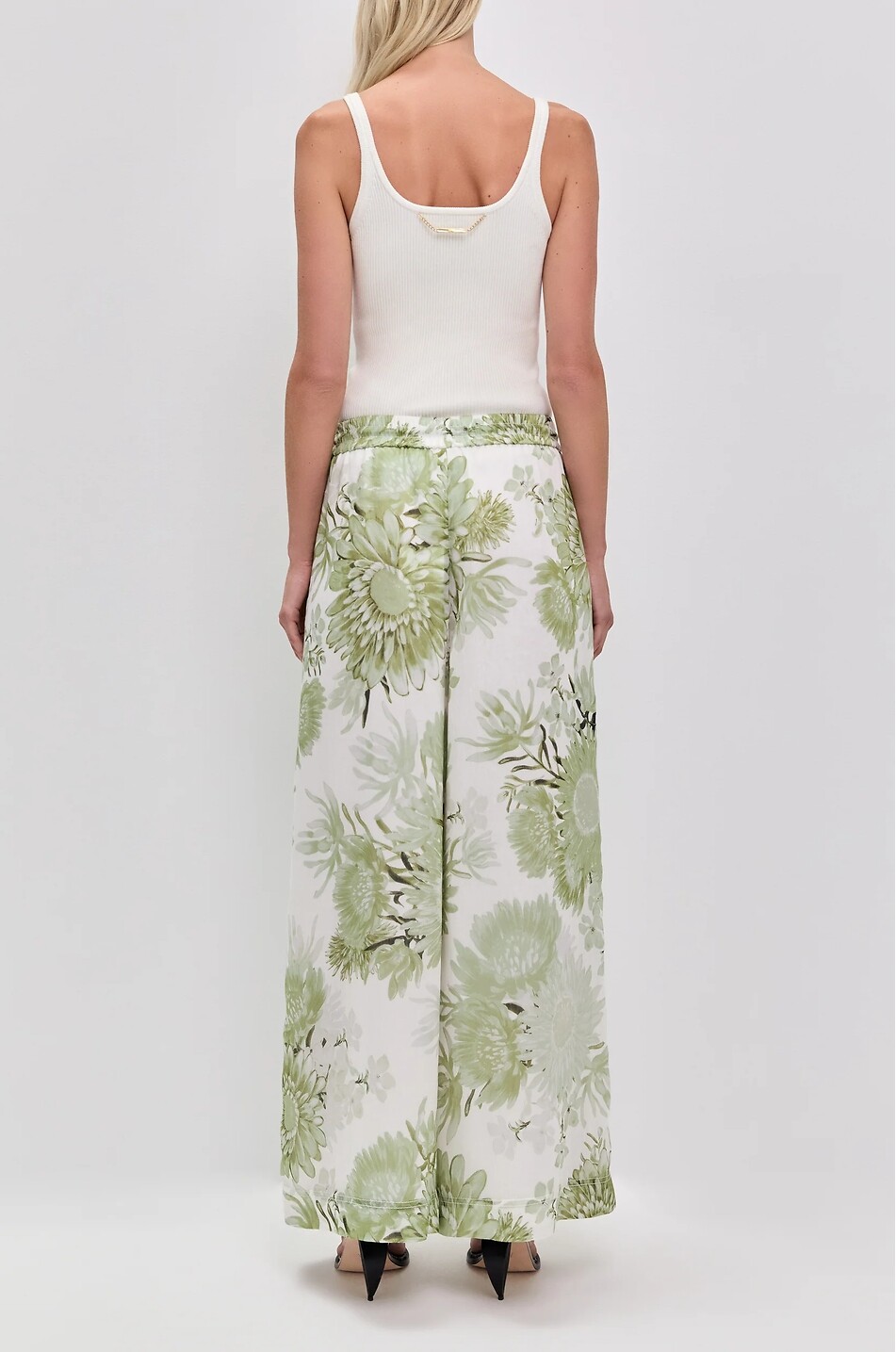 AJE Pantalon large en lin mélangé imprimé floral Adina Femme MULTICOLORE 3