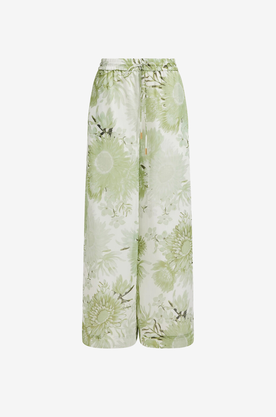 Pantalon large en lin mélangé imprimé floral Adina