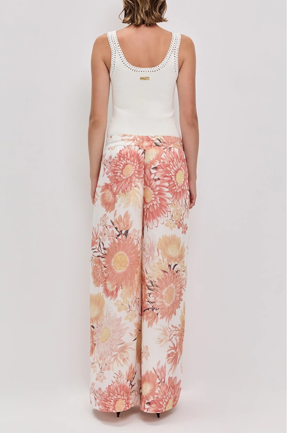 AJE Pantalon large en lin mélangé imprimé floral Adina Femme MULTICOLORE1 3