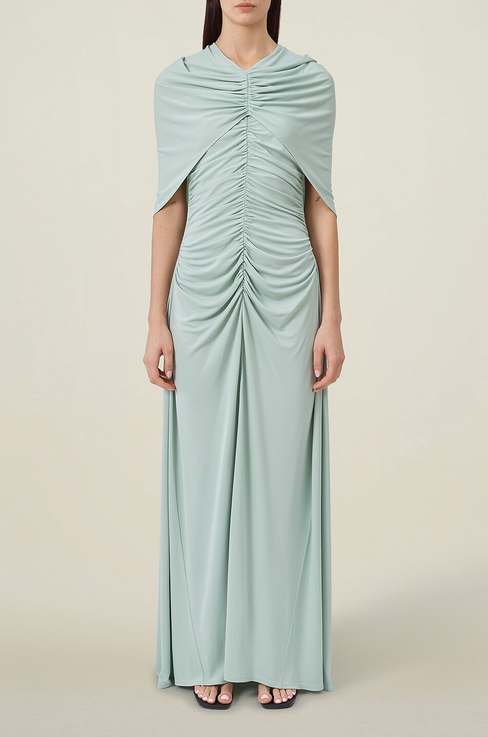KALLMEYER Robe longue moulante à fronces en viscose Matilda Femme VERT CLAIR 3