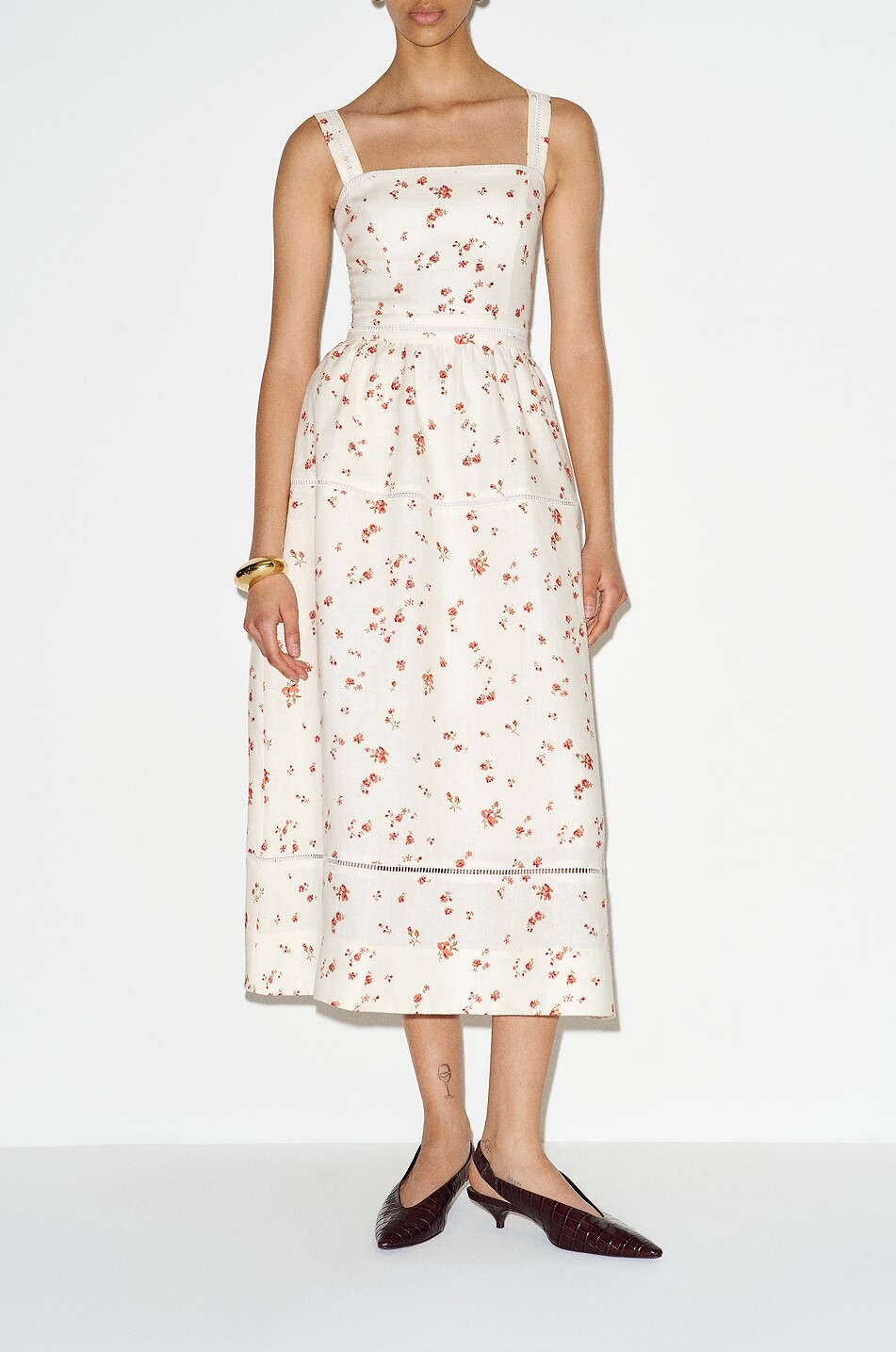 REFORMATION Everett Cornflower linen midi sundress Women MULTI COLOURED 2
