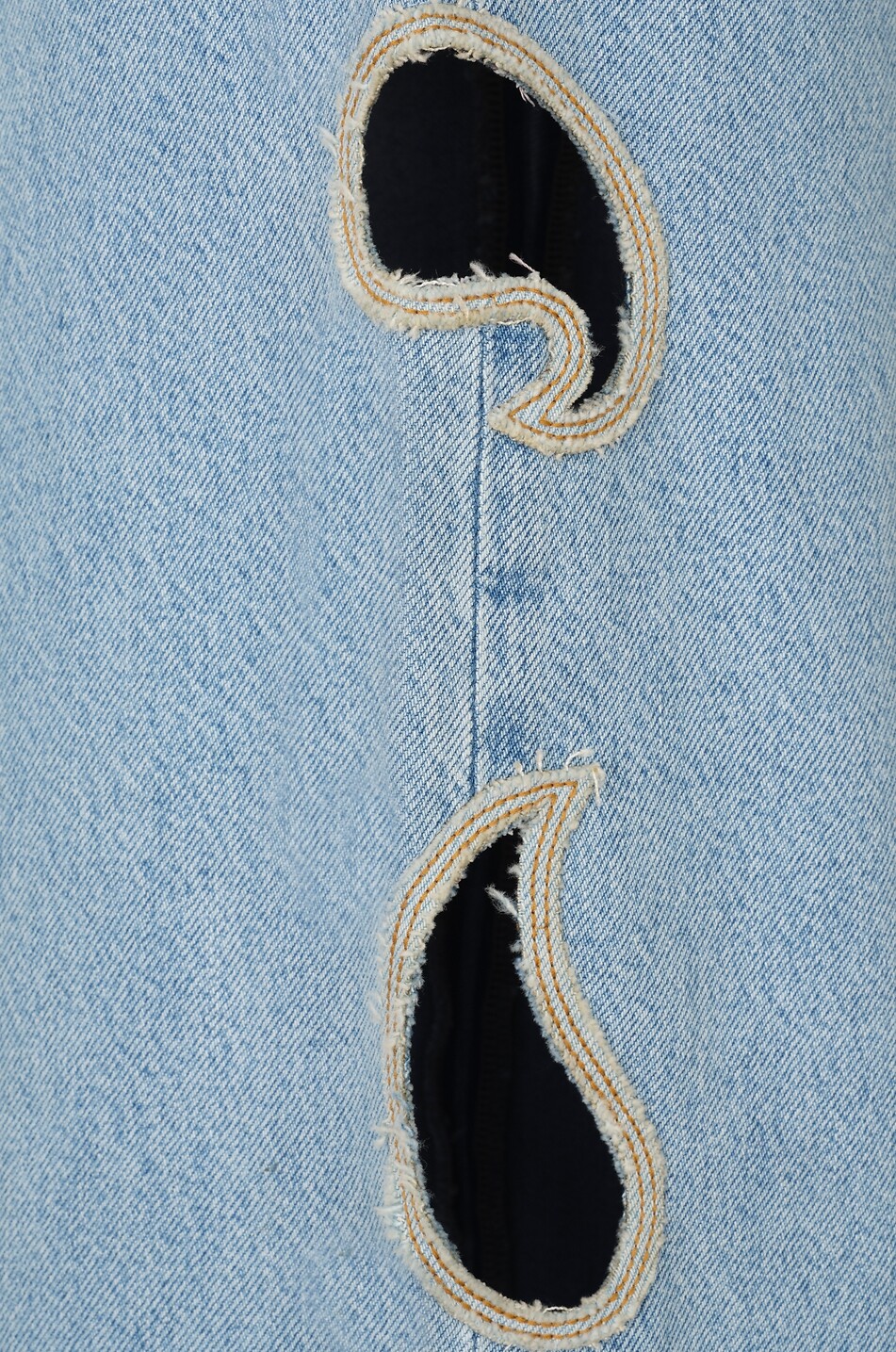 TRESSE PARIS Paisley wide-leg denim jeans with cut-outs Women LIGHT BLUE 7