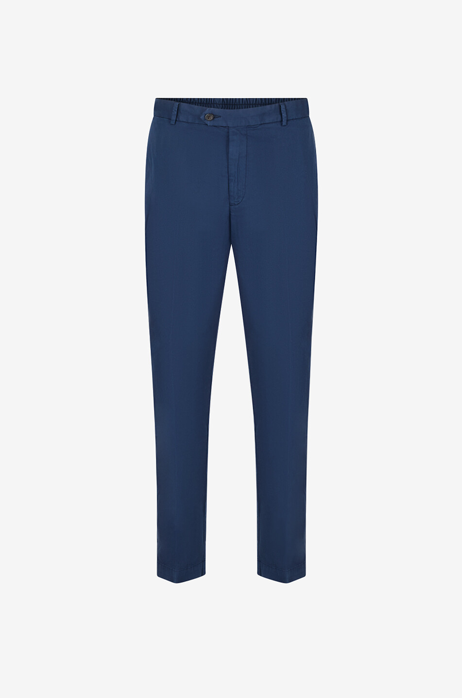 04651/ Straight-leg elasticated-waist cotton trousers Men DARK BLUE 1