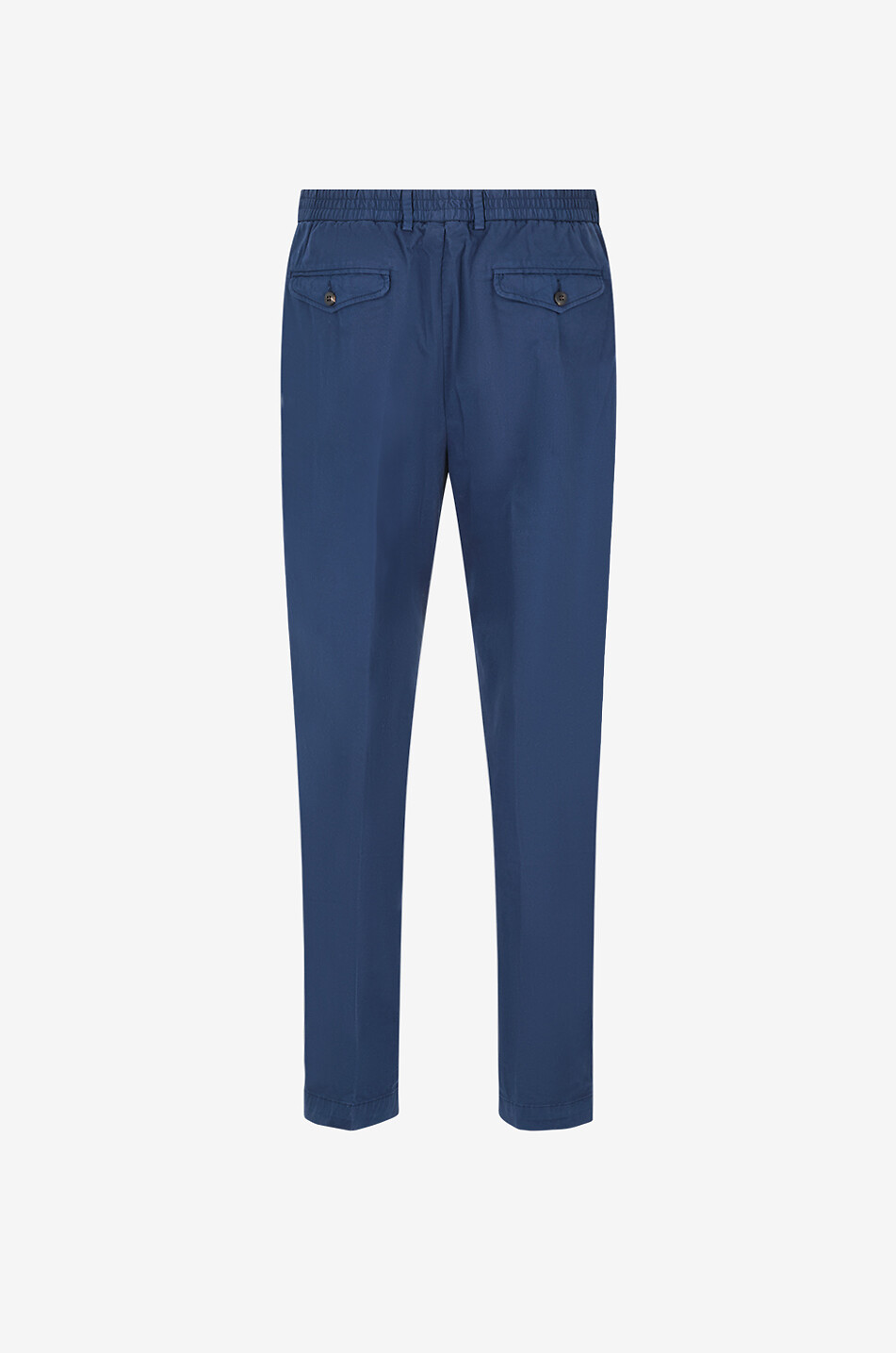 04651/ Straight-leg elasticated-waist cotton trousers Men DARK BLUE 2