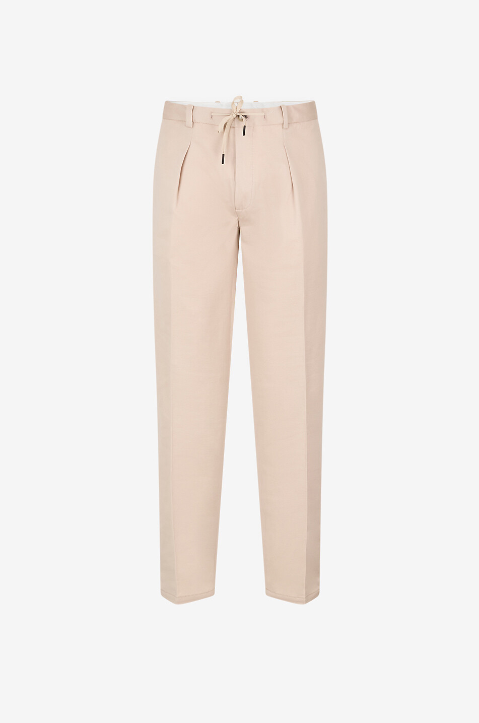 CIRCOLO 1901 Pleated straight-leg trousers in cotton jersey Men BEIGE 1