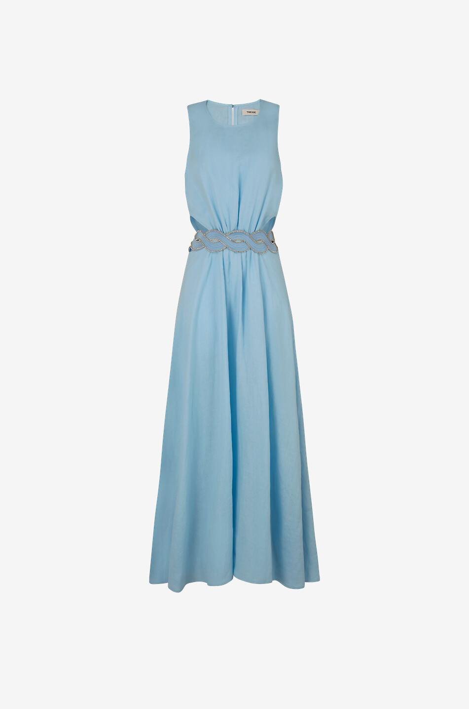 Reslao crystal-embellished belted long dress