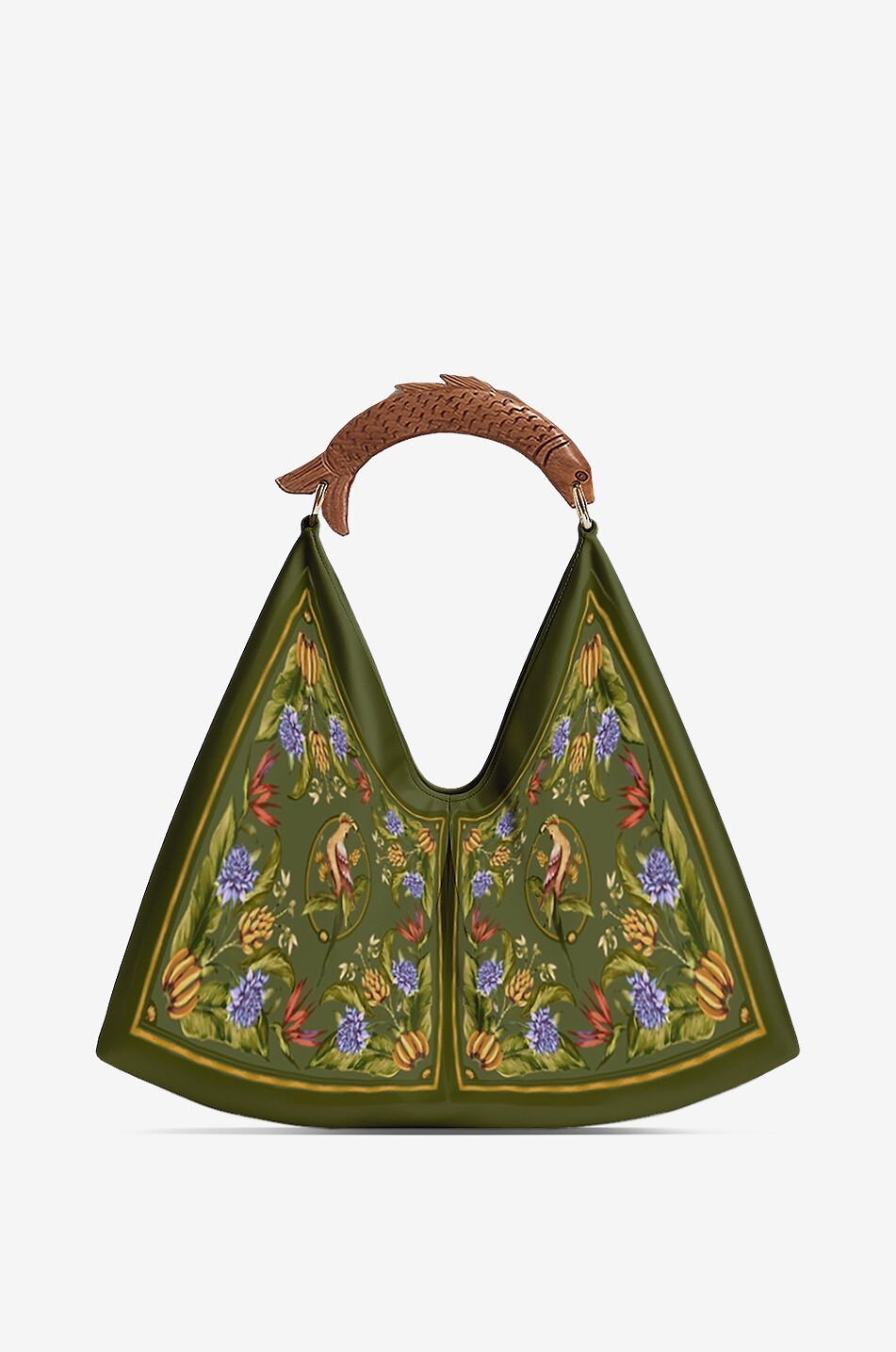 FARM RIO Bedruckte Shopper-Tasche aus Satin mit Schulterriemen Damen GRÜN 1
