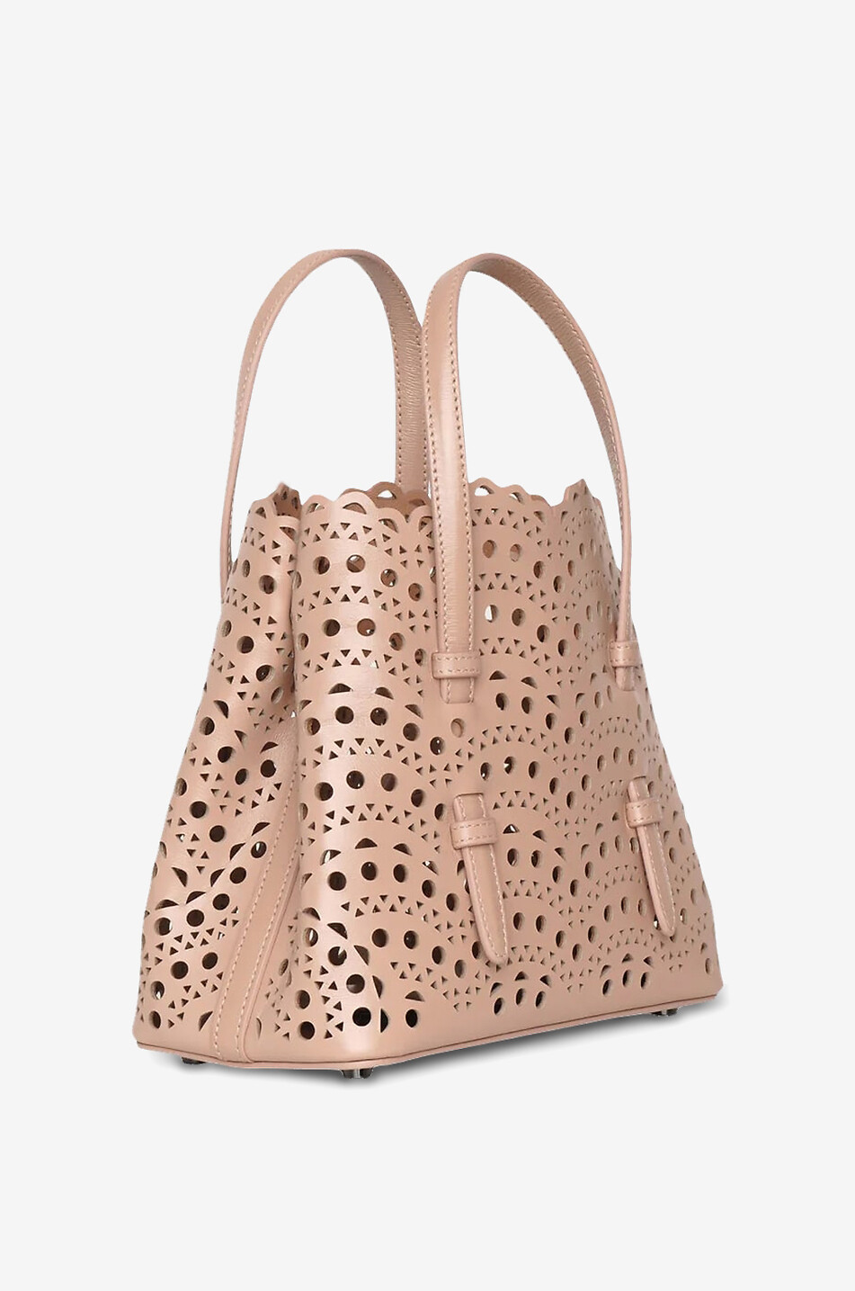 ALAÏA Mina 20 Vienne Vague perforated leather tote bag Women BEIGE 2