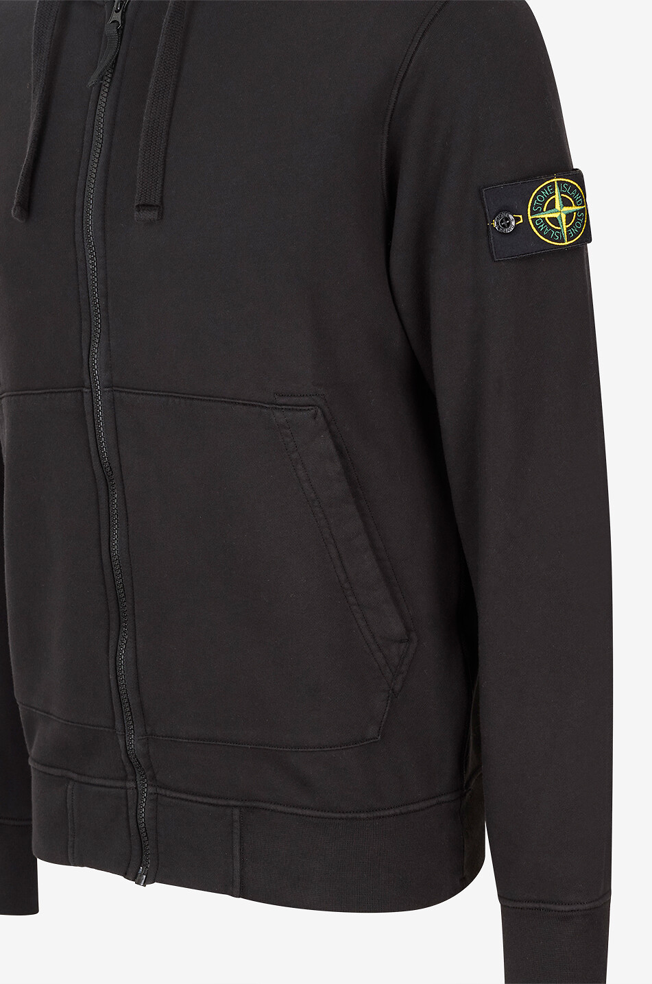STONE ISLAND Sweat-shirt zippé à capuche 6100061 Organic Cotton Fleece Homme NOIR 3