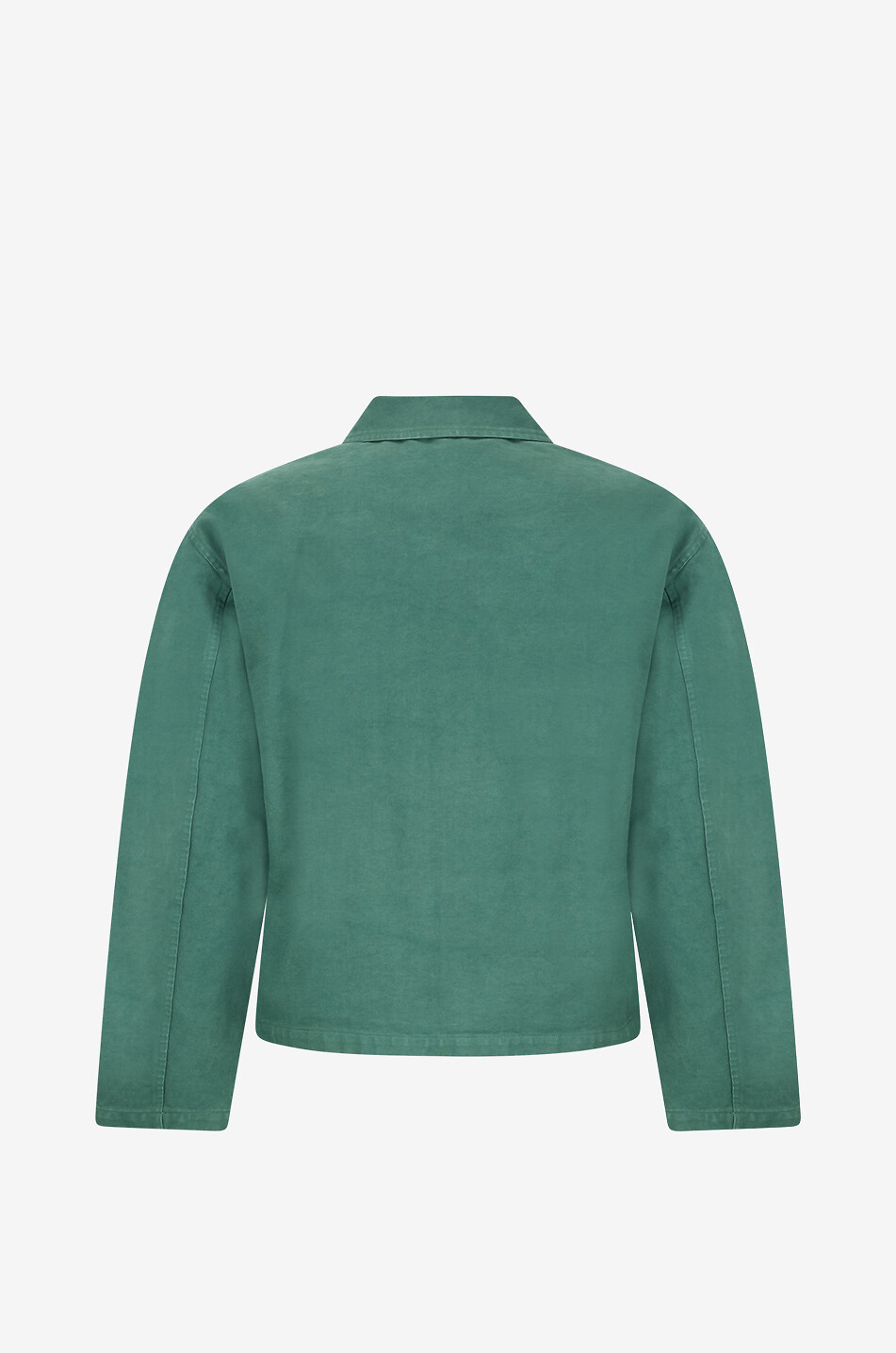 AURALEE Lightweight short shirt collar jacket in cotton twill Men DARK GREEN 2