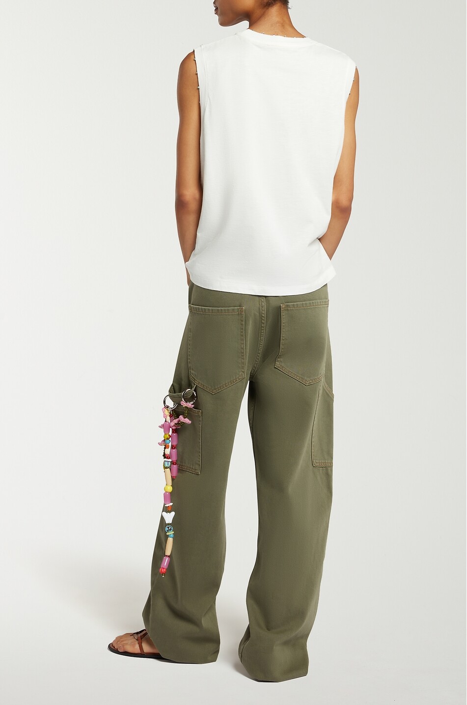 MIRA MIKATI Relaxed Carpenter straight cotton jeans Women KHAKI 5