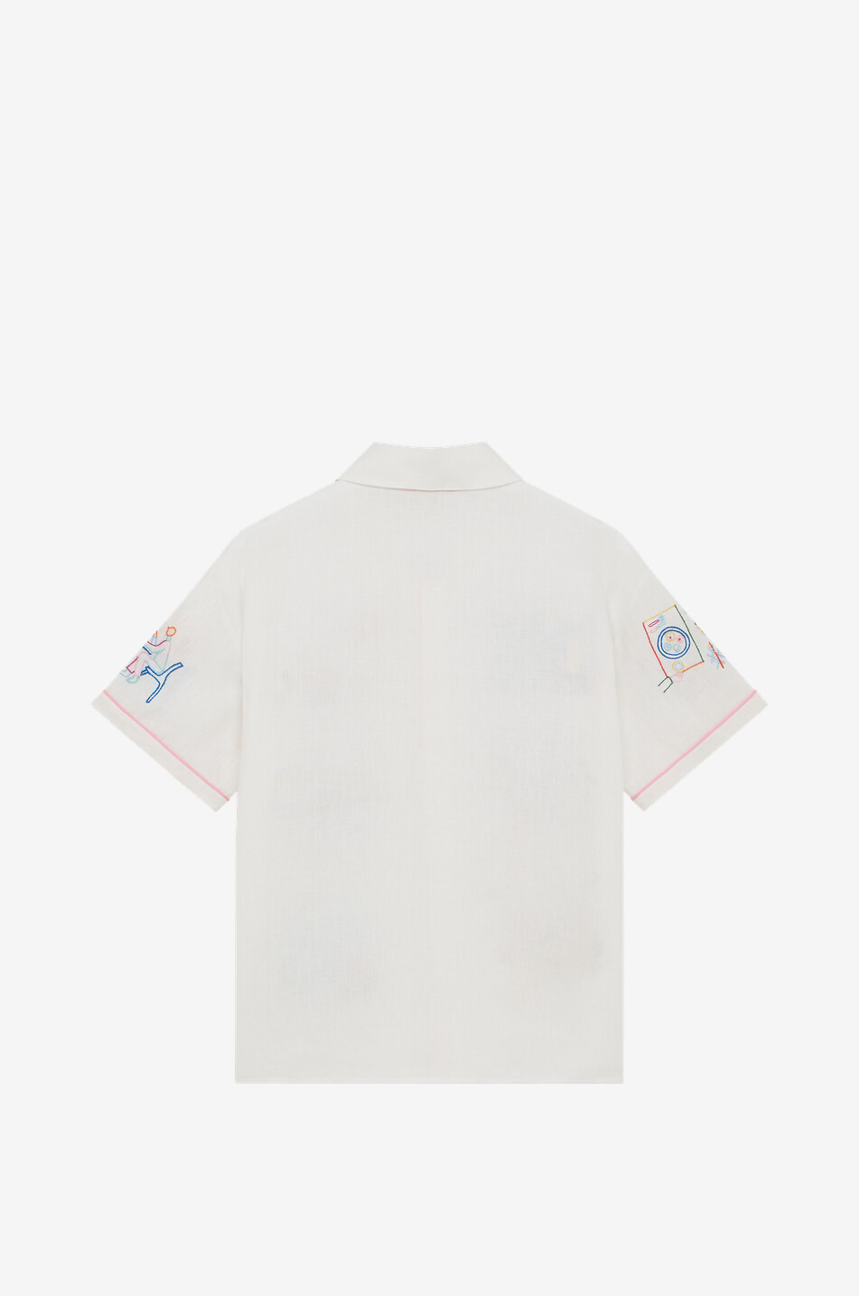 MIRA MIKATI Besticktes Kurzarm-Canvas-Hemd Café Scene Damen WEISS 2