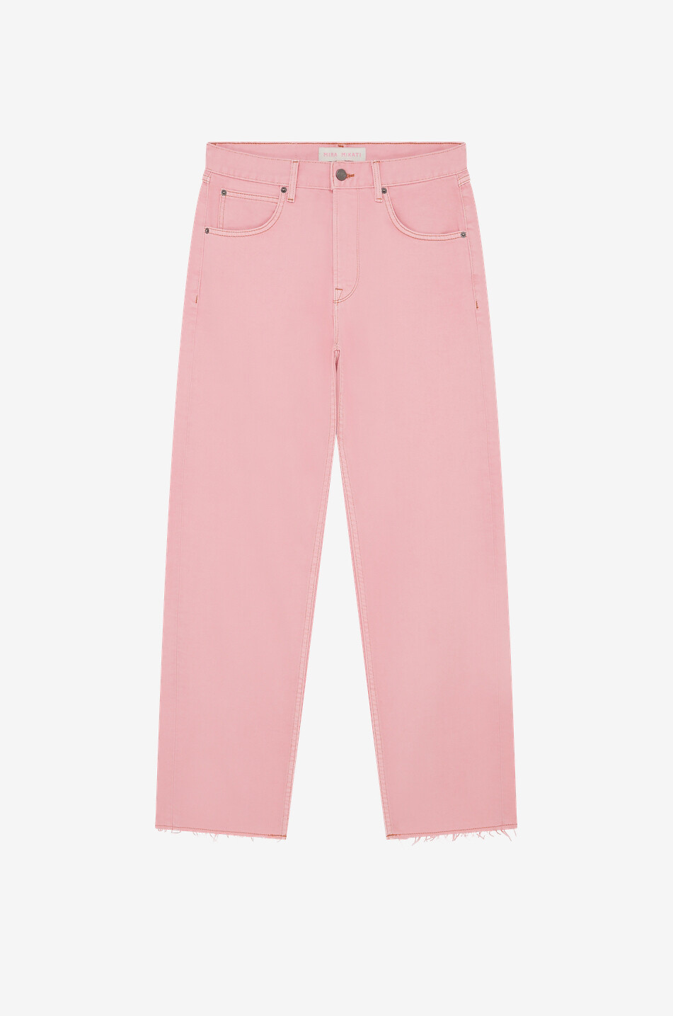 MIRA MIKATI Wide-leg straight jeans in cotton denim Women PINK 1