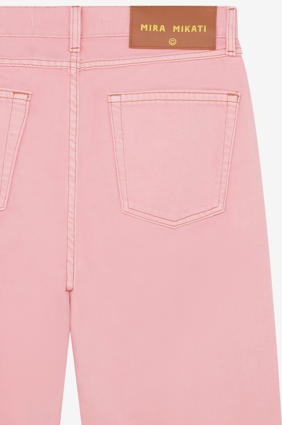 MIRA MIKATI Wide-leg straight jeans in cotton denim Women PINK 6