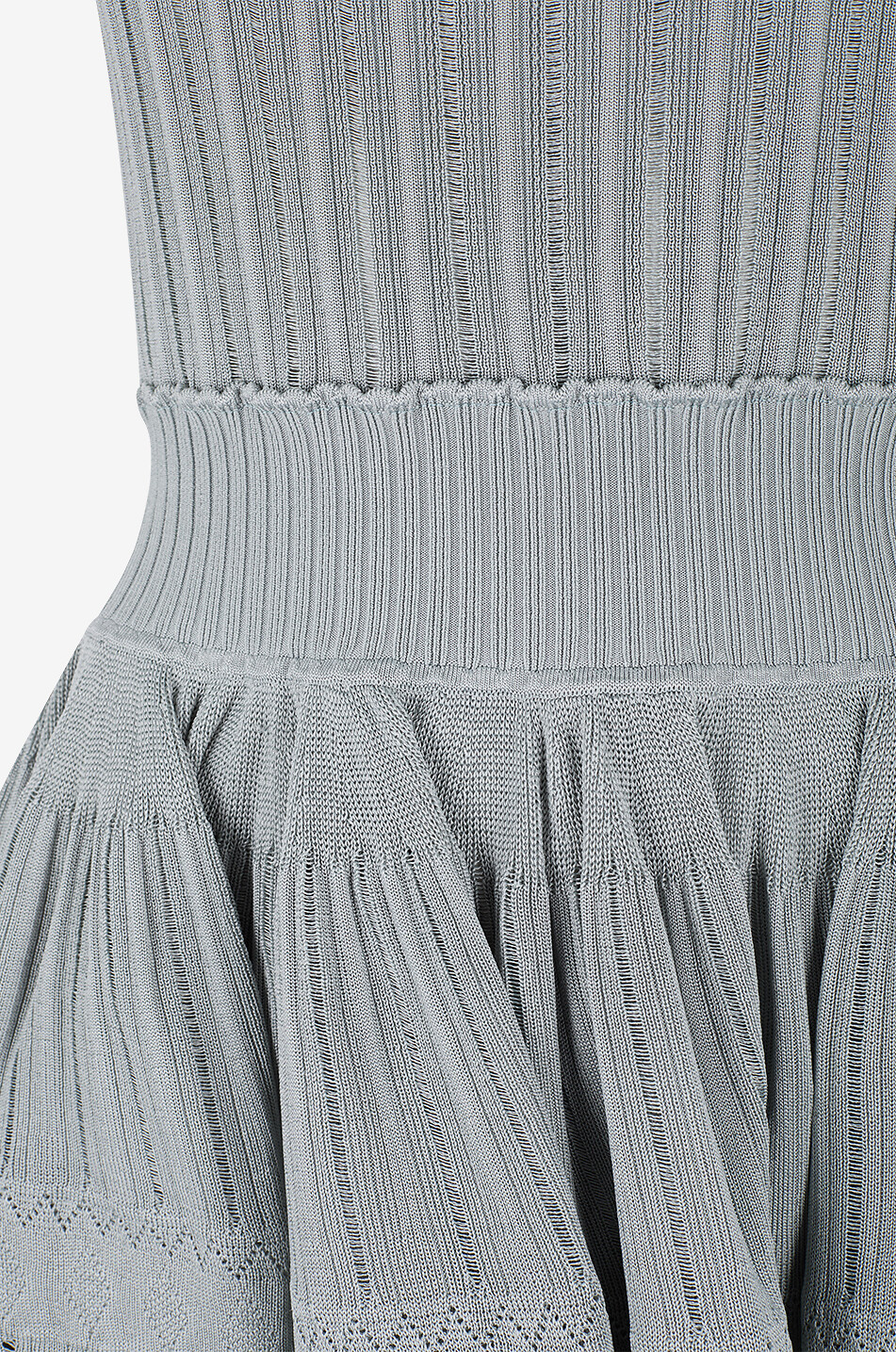 ALAÏA Crinoline flared short knit dress Women LIGHT GREEN 3