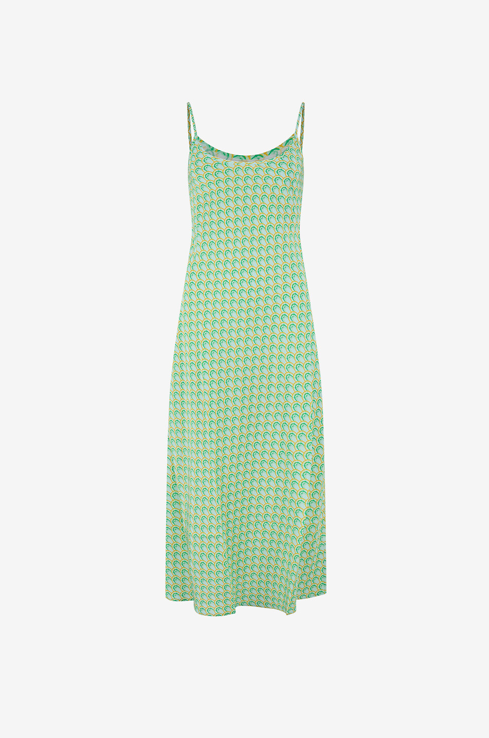 KARMA ON THE ROCKS Edo printed silk long nightdress Women GREEN 1