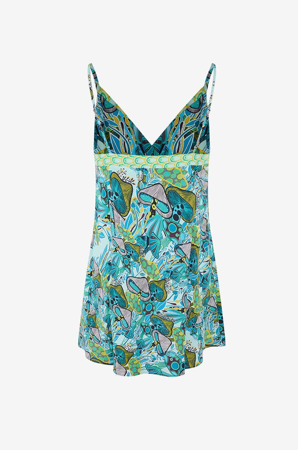 KARMA ON THE ROCKS Izu silk V-neck short nightdress Women GREEN 2