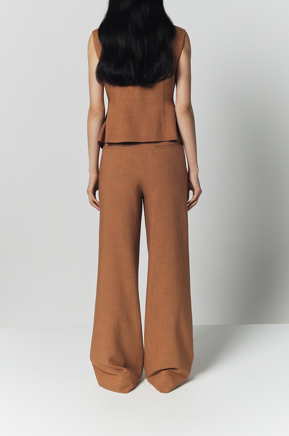 DESTREE Beatrice wide-leg virgin wool twill trousers Women CAMEL 4