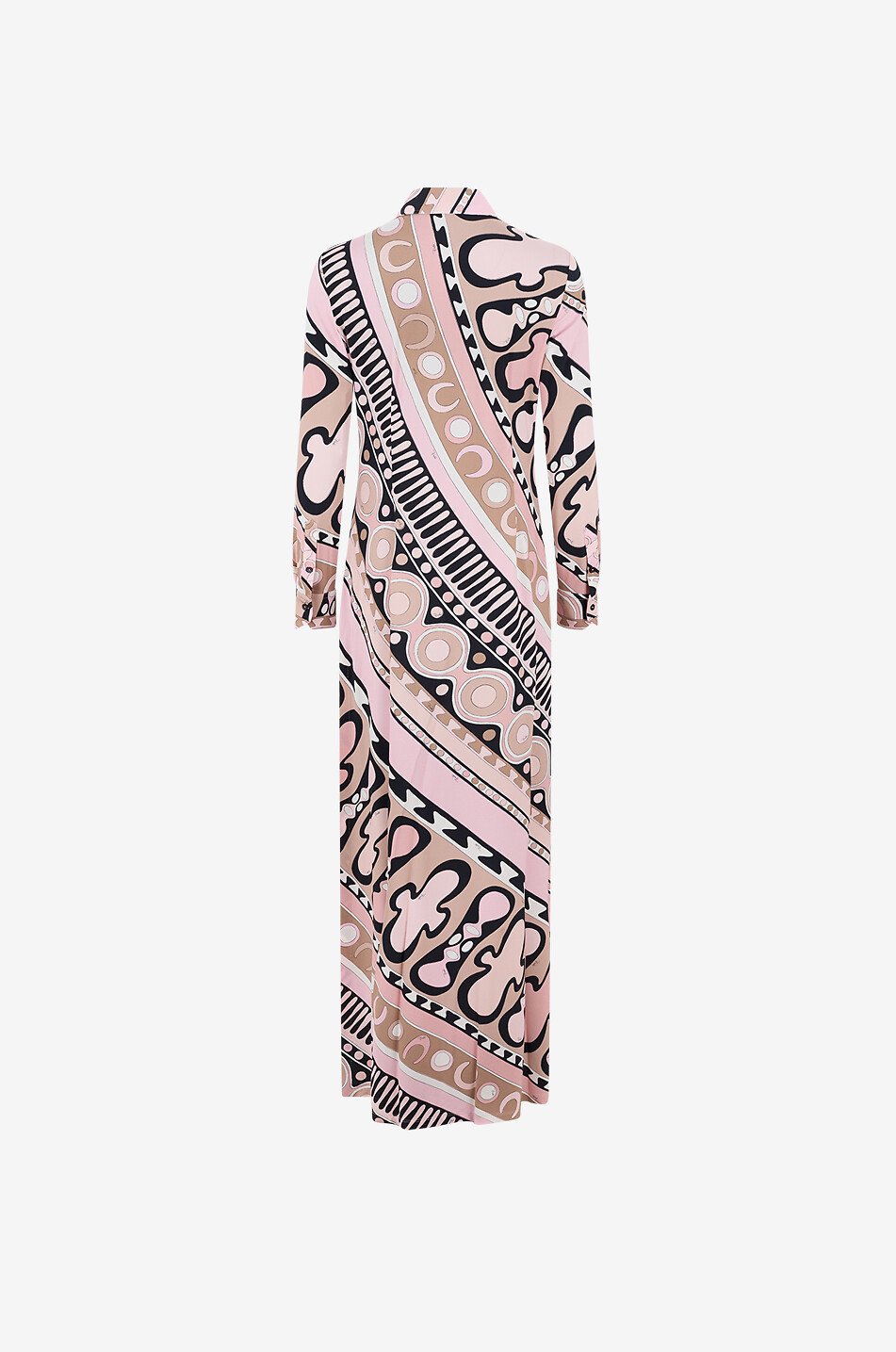 PUCCI Pointed collar fitted long dress in viscose Women MULTI COLOURED 2