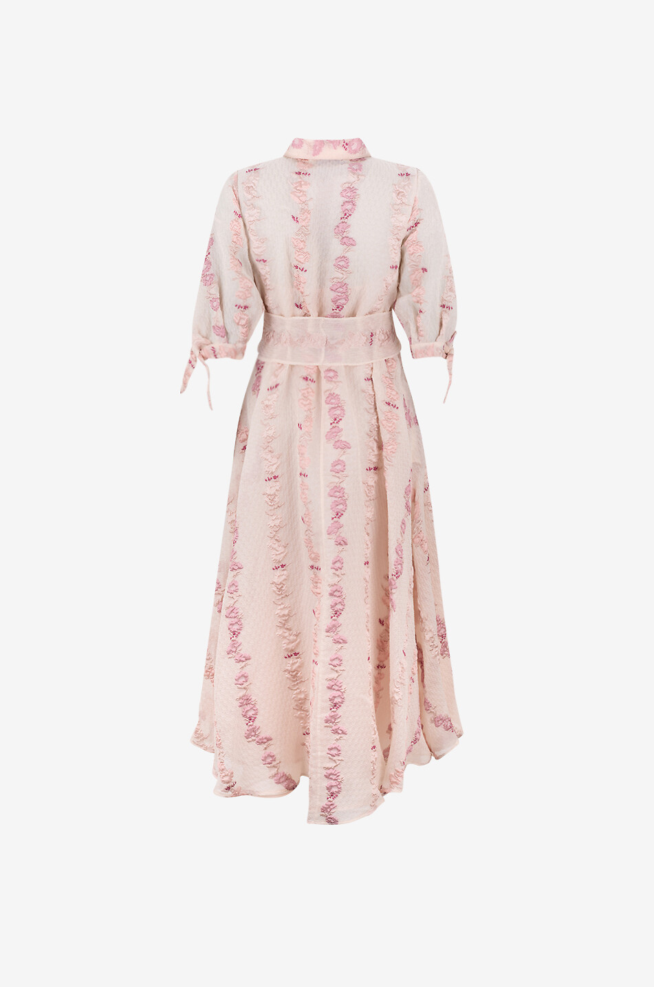 LUISA BECCARIA Long floral fil coupé organza jacquard shirt dress Women LIGHT PINK 2