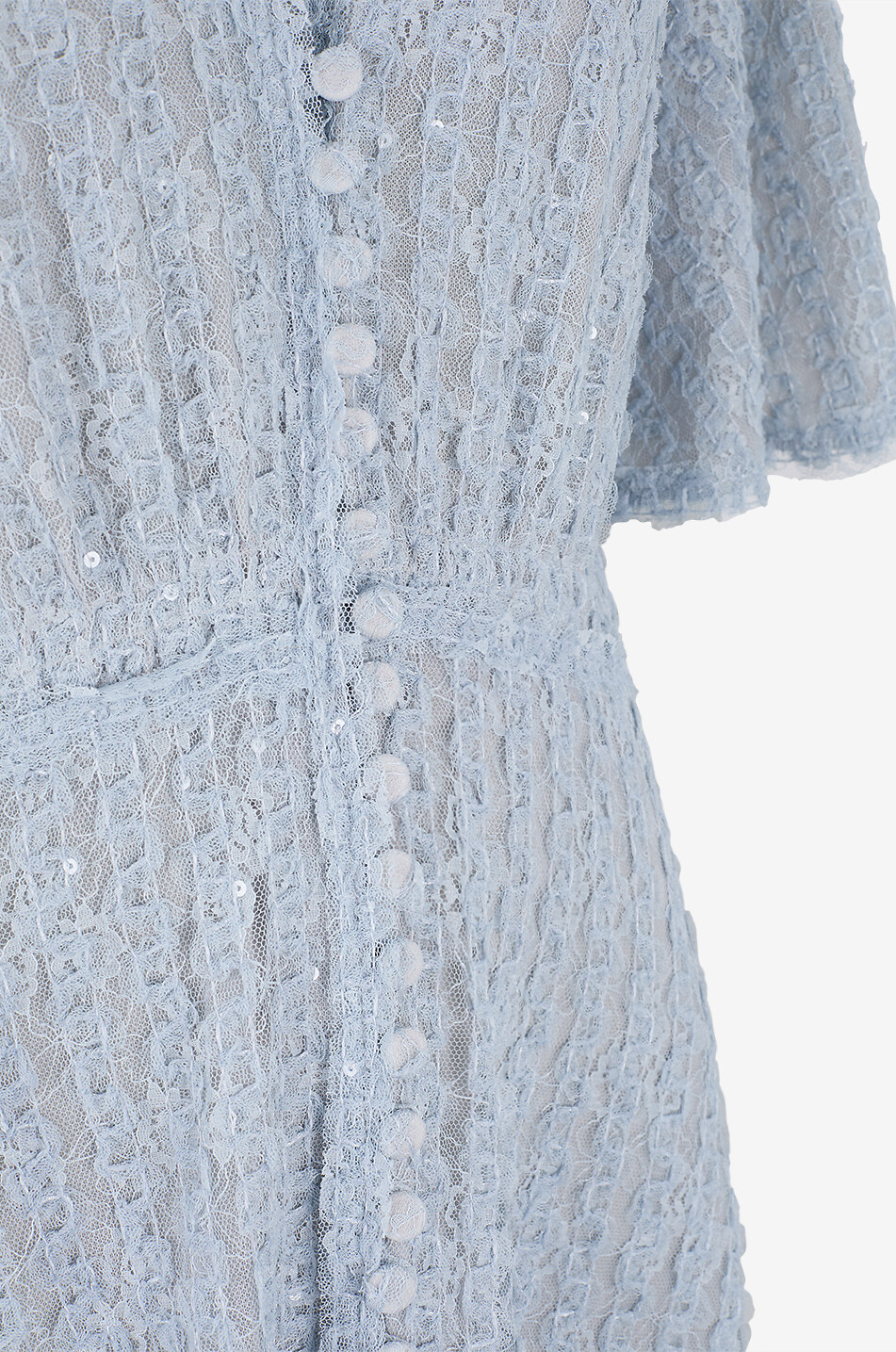 Long diaphanous striped jacquard dress - LUISA BECCARIA - LIGHT GREEN -  Bongnie
