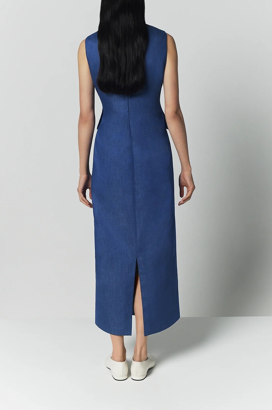DESTREE Tailliertes Midi-Kleid ohne Ärmel aus Denim Laetitia Damen BLAU 3