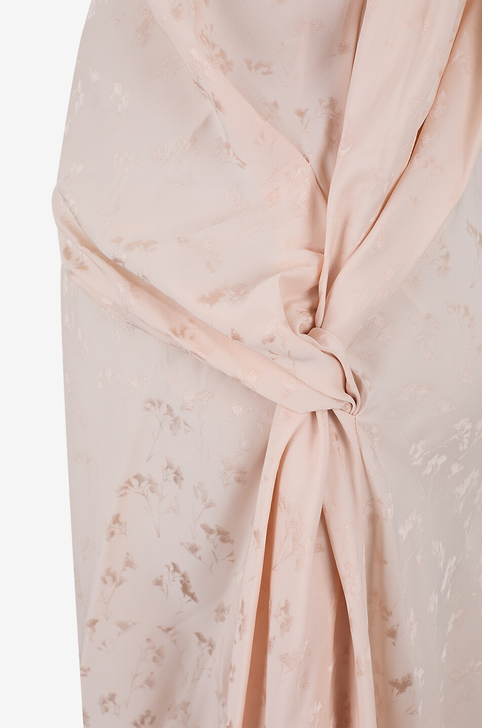 VICTORIA BECKHAM Tailliertes Midi-Kleid mit drapiertem Wasserfallkragen aus Viskose Damen ROSA 3