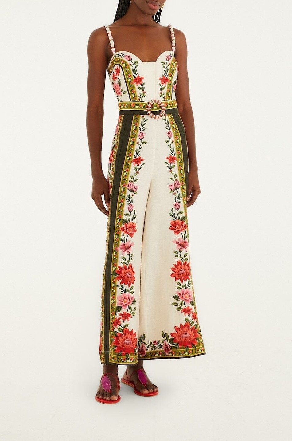 FARM RIO Wonder Rio strappy linen blend jumpsuit Women MULTI COLOURED 3