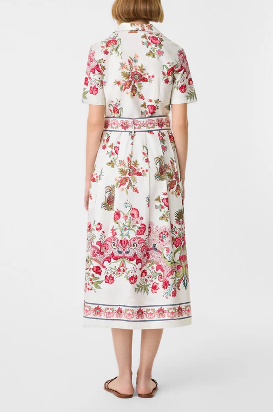 EMPORIO SIRENUSE Claudia belted midi shirt dress in cotton twill Women MULTI COLOURED 3