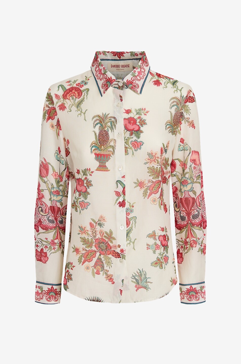 Hemd mit floralem Print aus Baumwollvoile Patricia