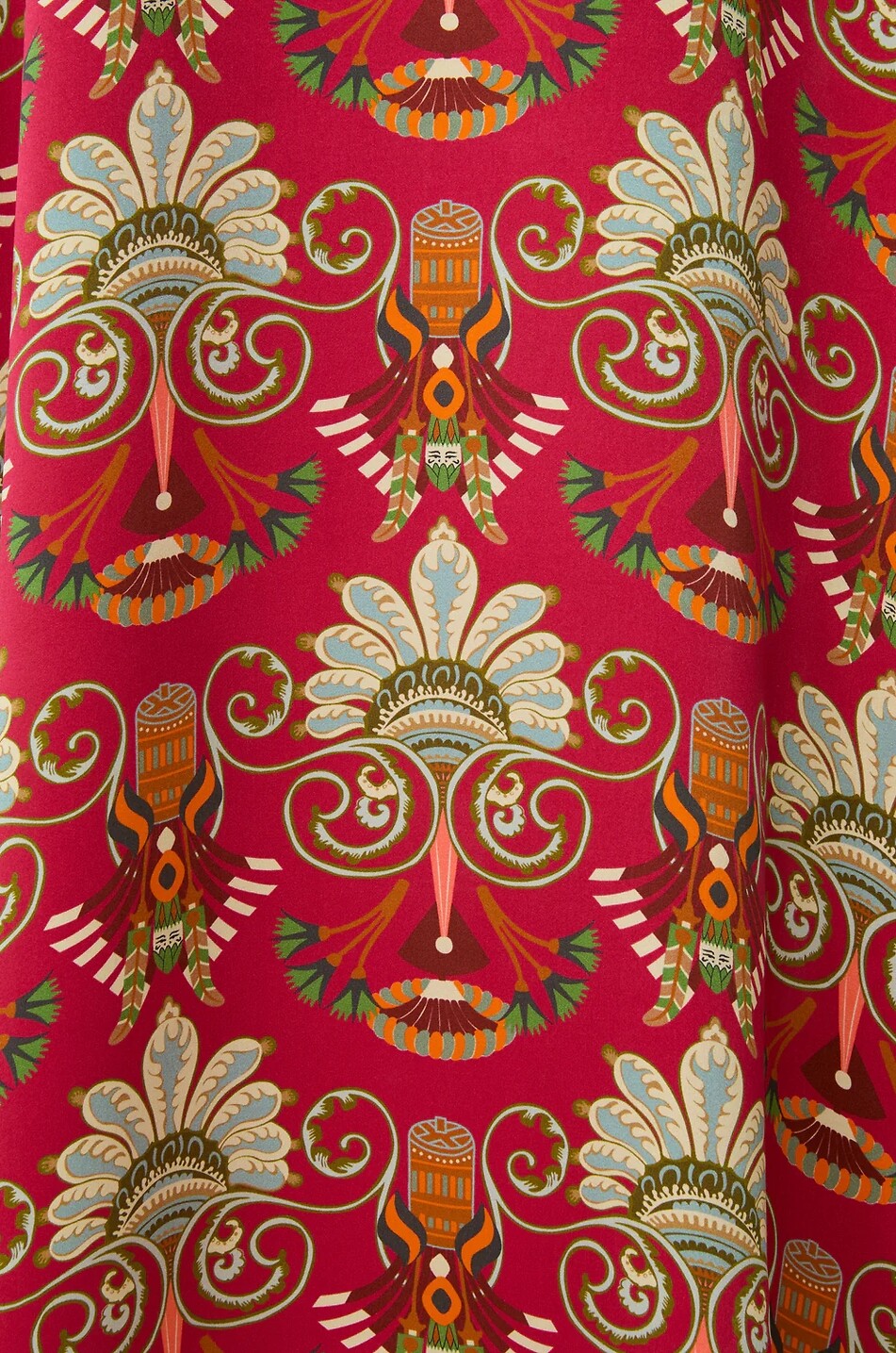 EMPORIO SIRENUSE Jenna silk long-sleeved flared dress Women RED 4