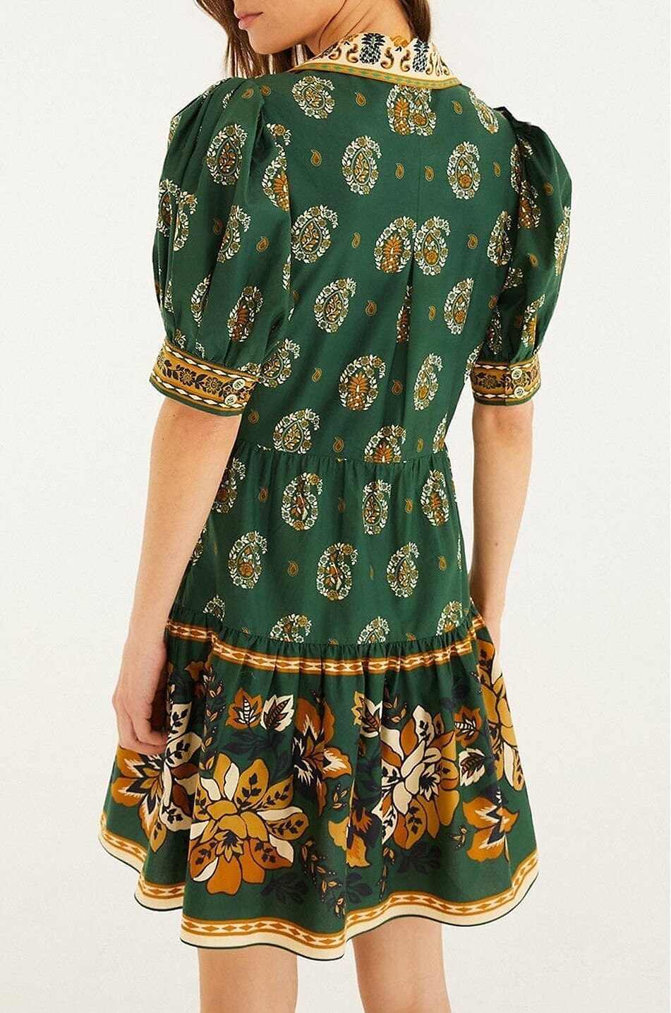 FARM RIO Ayla printed cotton mini dress Women GREEN 4