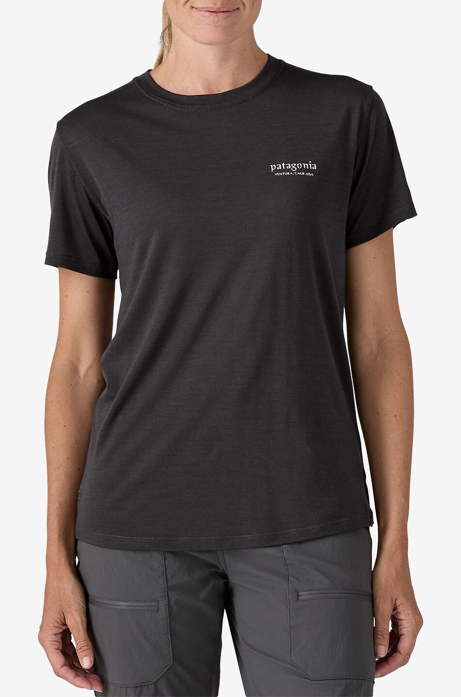 PATAGONIA Sport merino wool blend crew-neck t-shirt Women BLACK 2